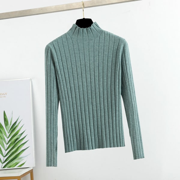 Damstickad Höst Vintertröja Halv Turtleneck Slim Fit Inner Wear Mid-Collar Bottoming Shirt Green 57*88*56cm