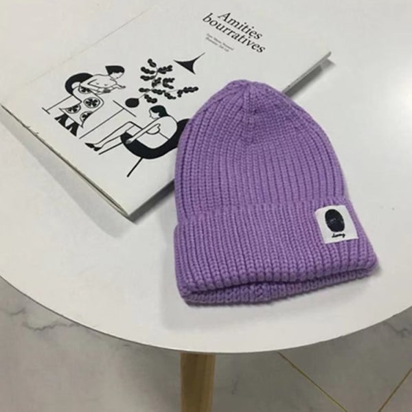 Lämmin talvi neulottu pipo hatut japanilaiset trendikkäät etiketit villa naiset syksy ja talvi lämmin miesten unisex Purple M