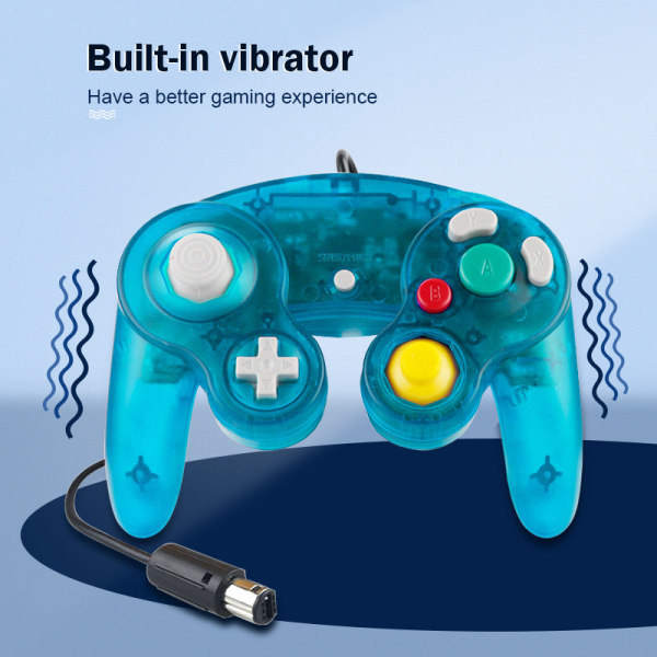 GameCube Gamepad Wii Vibration Gamepad Klassinen Retro NGC Super Gamepad Blue