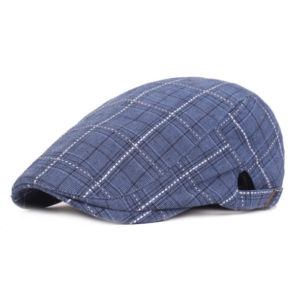 Baret Hat Peaked Cap Mænd Beret Plaid Retro Hat Kunstnerisk Ungdom Advance Hatte Midaldrende Turist Hat Brown Adjustable