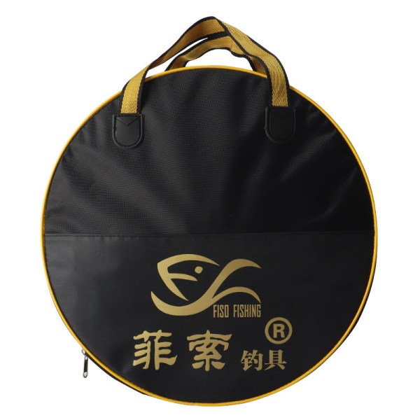 Tackle Bag Fishing Tjock Canvas Hand Frisbee Kastnät Yellow side pocket 28 diameter bag
