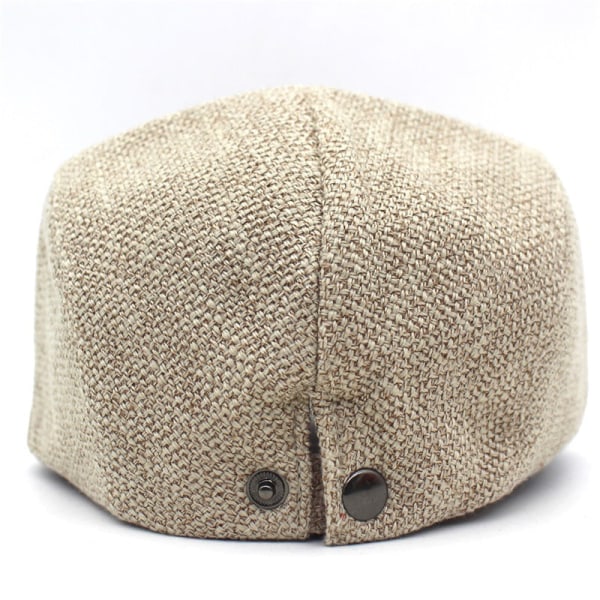 Baskerhatt 2022 Vårsommar Bomull och linne Solskydd i enfärgad stil Casual cap Beige M（56-58cm）