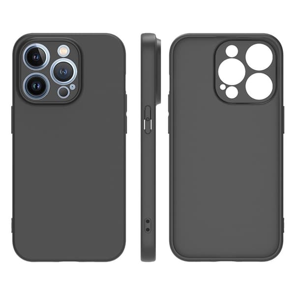 Skal för iPhone 17 Svart Lins Enkelt solid matt svart