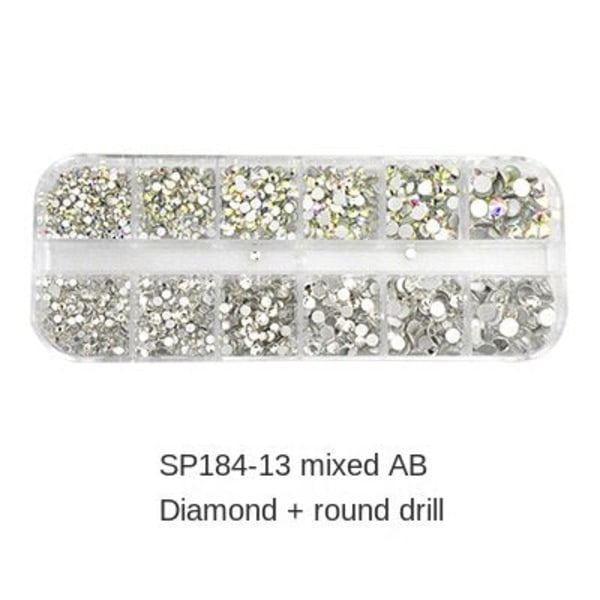 Negledekorationer til neglekunst Jelly AB bundborefarvet diamantsæt SP184-13