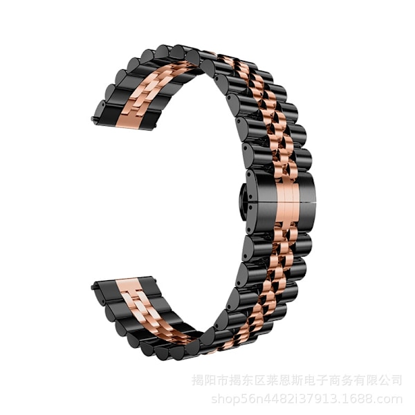 Urrem til Apple Watch iWatch Interface 42-44-45mm PG-Sort og Rosaguld Oksering Fem Perler