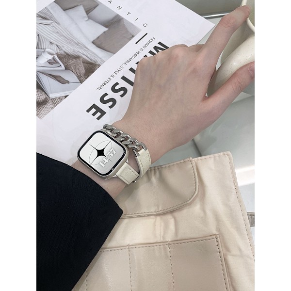 Kellon ranneke Apple Watch iWatch 38/40/41MM Beige -kelloon