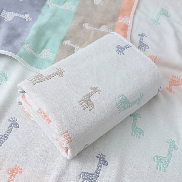 Baby Gauze badhandduk född bomull Jacquard sex lager cover filt Sommar dagis handduk filt Giraffe 120*150cm