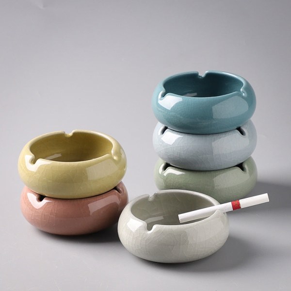 Askebegerlokk Creative Trend Stue Kontorhotell Anti-Flying Home Askebeger Ge kiln small ashtray (Sky Blue)