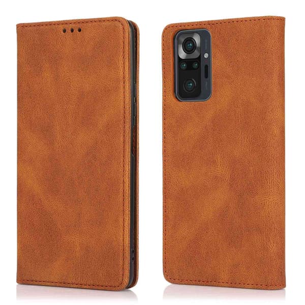 Fodral för Samsung Note 10+ Brun magnetiskt läder flip