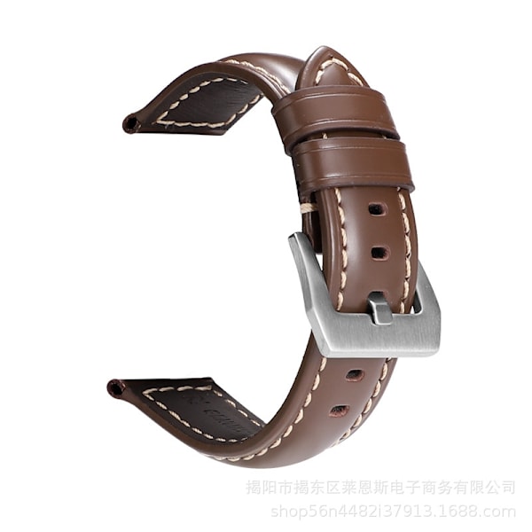 Klockarmband för Apple Watch iWatch Tillämpligt gränssnitt 42-44-45-49mm HW-Glansigt läder mörkbrun-Silverspänne- PNH