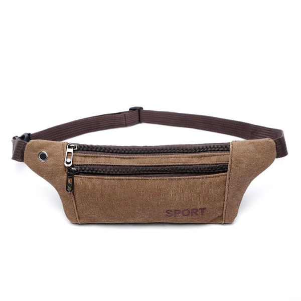 Mænd kvinder Fanny Pack taljetaske Stor kapacitet Sport Multifunktionel Messenger Casual telefonkiste Brown