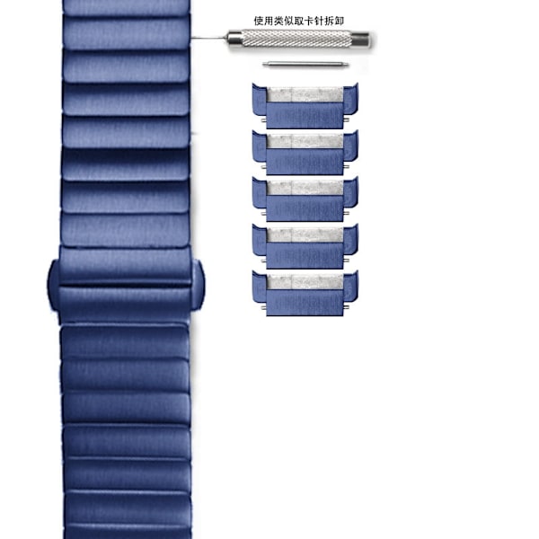 Kellon ranneke Apple Watch iWatch -kelloon perhoslukolla sininen 42/44/45/46/49mm