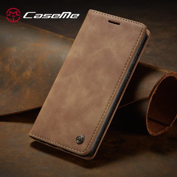 Etui til Samsung A52 brun drop-proof læder retro flip
