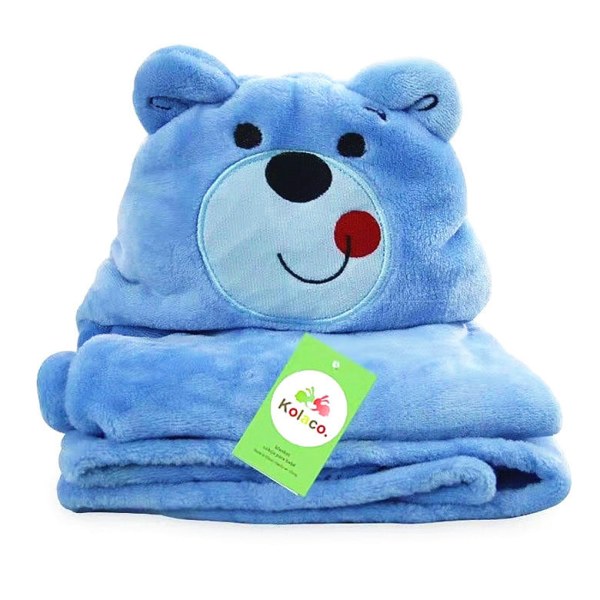 Flanell badehåndkle for barn Badekåpe Cartoon Cape Cloak Babys Teppe Klem Teppe Blue ears Lion 100X70cm
