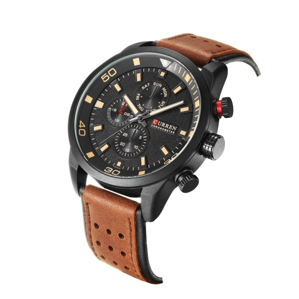 Herrklockor Kvartsbälte Sport- och fritidspresent Black Shell Red