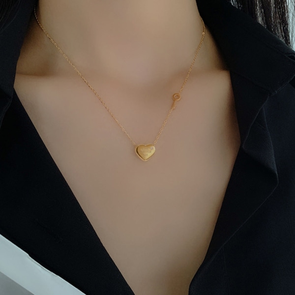 Kvinder Halskæde Kæde Choker Vedhæng Smykker Piger Gave Mode 18K guld Titanium stål bogstaver Gold