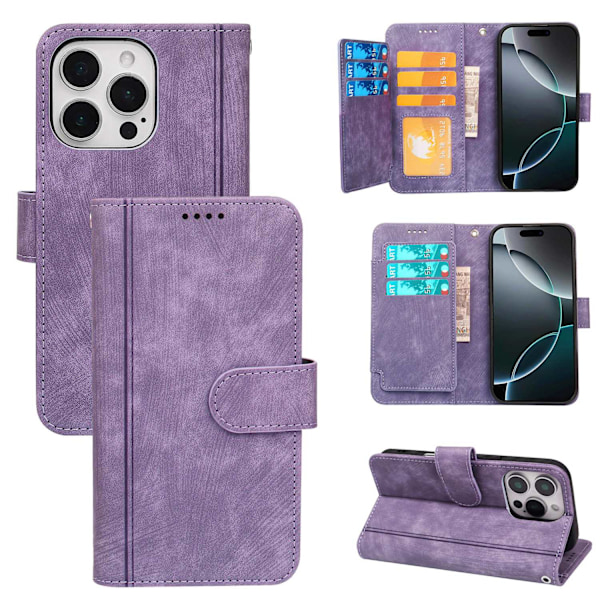 Kotelo iPhone 7 Plus/8 Plus -puhelimelle, violetti tuuli ja pilvi, yhdeksän korttipaikkaa, magneettikiinnitys Sta