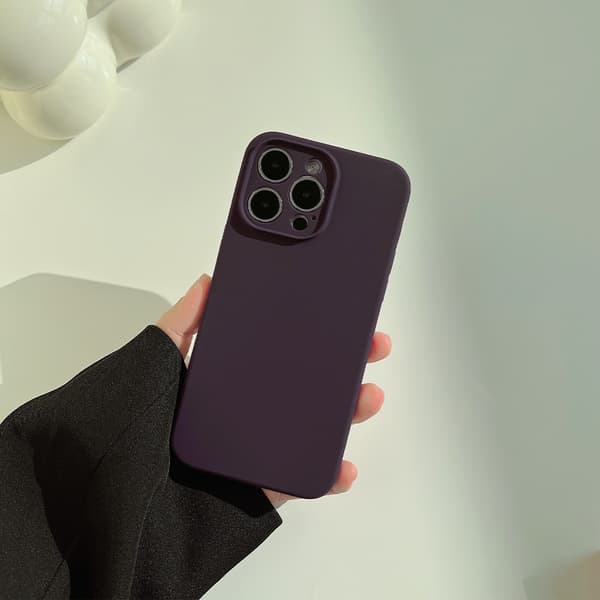 Etui til iPhone 17 Mørk Lilla Flytende Silikon Heldekkende Solid Farge