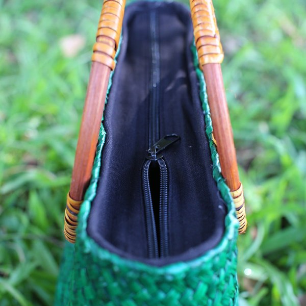 Kvinnor Damhandväska Thailand Straw Bag Travel Golden Earth