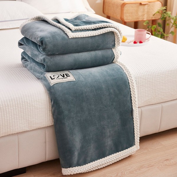 Milk Velvet Blanket Vinter fortykket nap Blanket Flanell varmt tæppe Milk fiber olive green 100X150cm