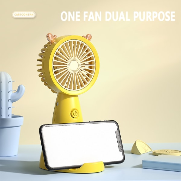 USB Mini Handheld Fan Outdoor Mini Creative Desktop Office Mykistys Lataus Kannettava Kannettava Tuuletin Yellow Portable Fan