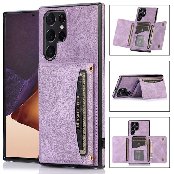 Kotelo iPhone 16:lle, vaalean violetti, käyntikorttipidike, tukeva lompakkopaikka, crossbody