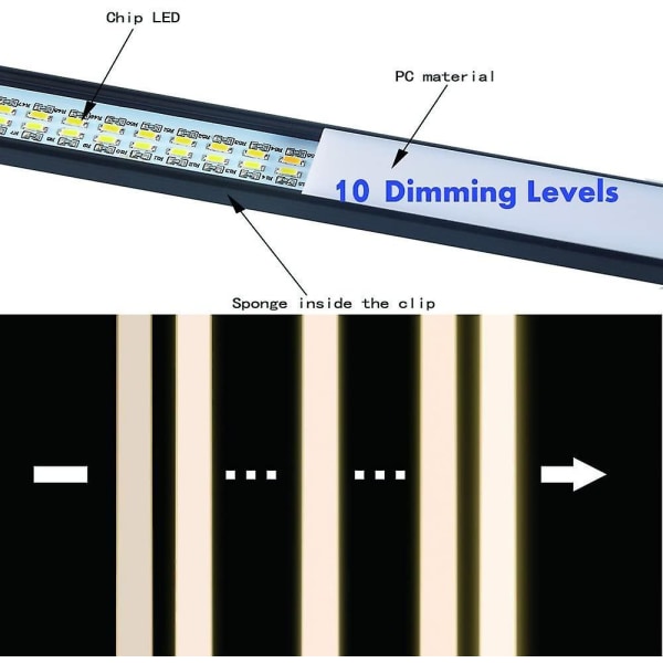 Tatueringslampa Led USB Läslampa Dimbar Färgändringar Clamp La