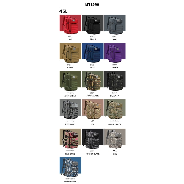 Kvinnor tjej ryggsäck axelväska skolväska Taktisk utomhus bergsbestigning Sport Fitness Stor kapacitet utomhus väska 30*30*50cm Navy Digital