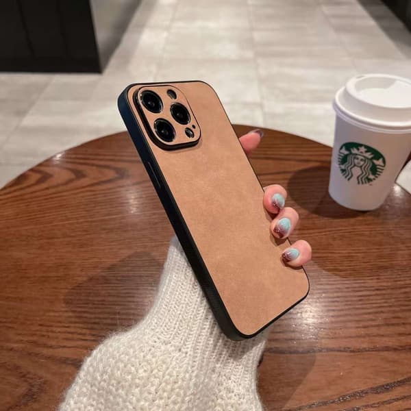 Fodral för iPhone 13pro fint hål full [khaki] imitation päls smutsresistent stil par anti fa