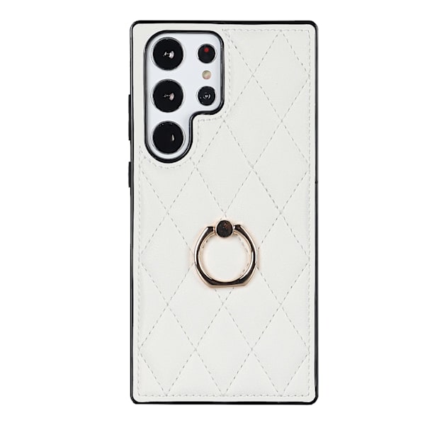 Kotelo iPhone 14 6.1 valkoinen sisärenkaan timanttikiinnike nahka