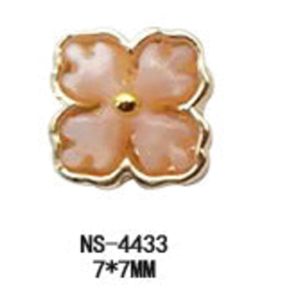 Kynsikoristeet nail art varten kukkiva kukka sadekukka kivi jade jäljitelmä kuori meripihka timantiseos metallikoristeet NS-4433