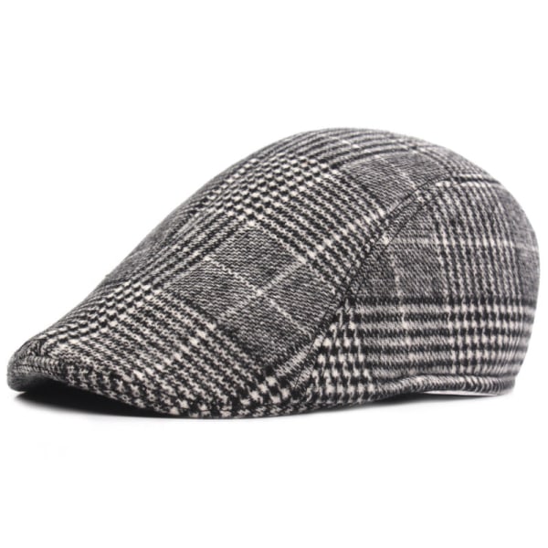 Baskerhatt Bomull basker herrhatt med toppad cap Winter Warm Advance Hats Medelålders och äldre hatt Light gray M（56-58cm）
