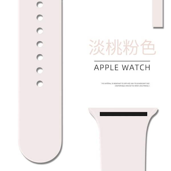 Kellon ranneke Apple Watch iWatch 38/40/41/42mm pidennetty/L 108 vaalea persikanpunainen