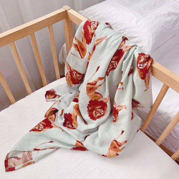 Klasse A Bambus Bomuld født Swaddling Quilt Pack Bestil Gaze Tæppe Pack Quilt Autumn Lion 120*120cm