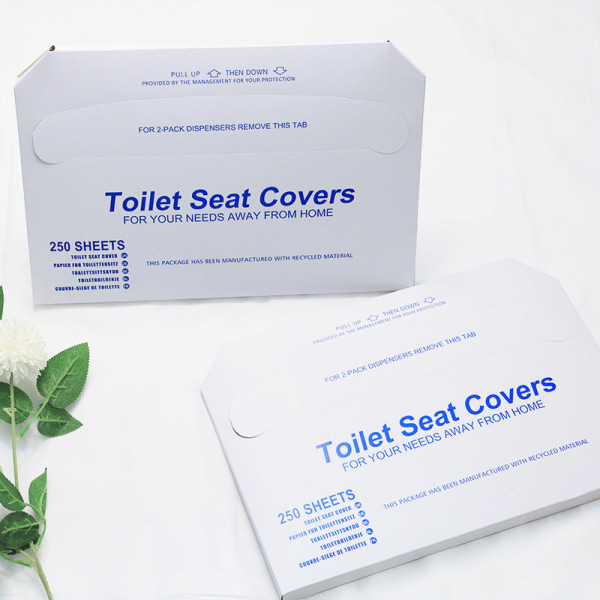 3st vattenlösligt papper Cover Engångstoalettmatta Hushålls 1/2-vikt trämassa 250 ark Toalettsitspapper Anti-epidemic Chinese