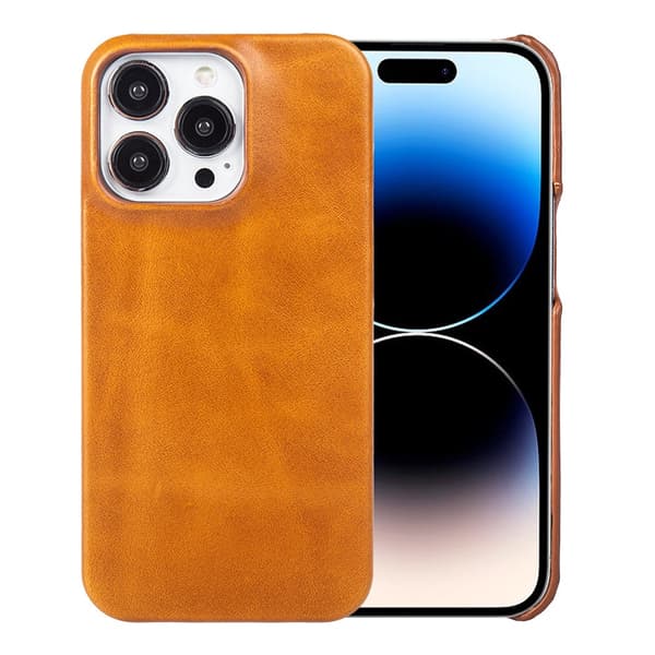 Etui til iPhone 16plus gult læder