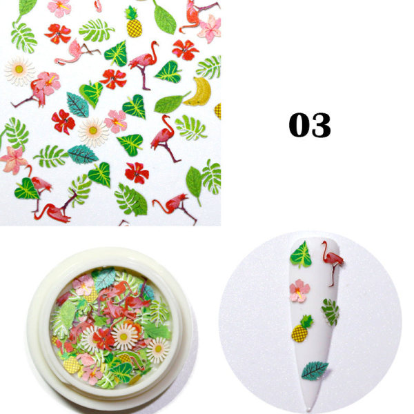 Kynsikoristeet nail art varten Värikäs kukka, puumassapala, 12 eläinkirjainta NDO-436-03 NDO-436 wood pulp sheet