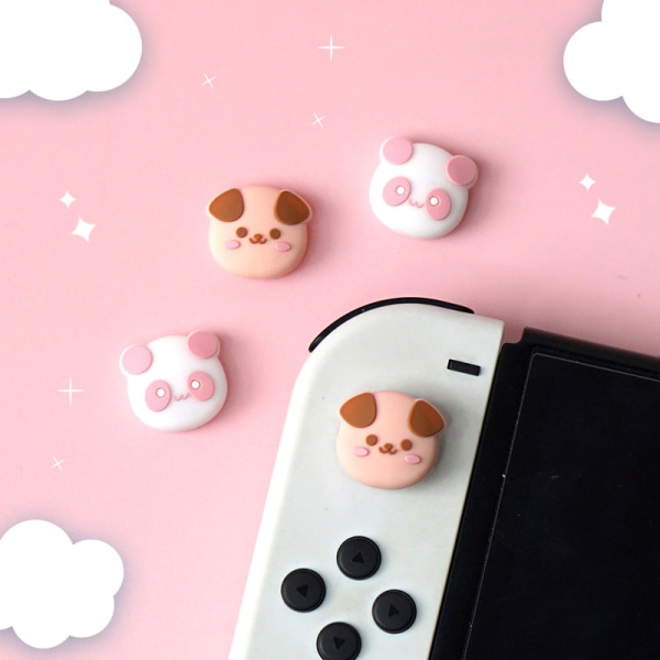 For Nintendo Switch Puppy Panda Rocker Cover NS Silikon Lite Håndtakshette OLED Key Cap