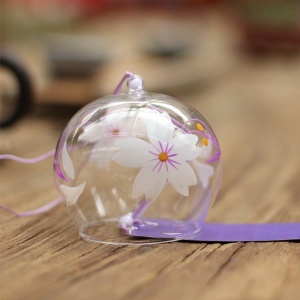 Wind Chimes japansk malt kreativ gaveborosilikatglass Big-sized cherry (pink)