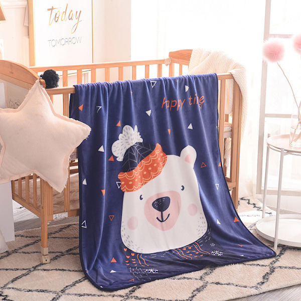 Yksikerroksinen lasten pilvipeitto kesäkauden ohut sarjakuva baby cover Cute little white bear 100*140cm