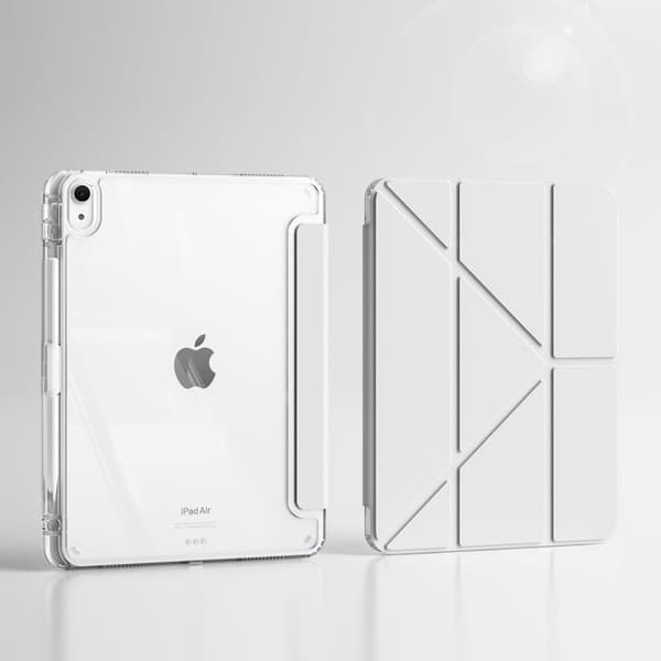 Stilfuldt etui til iPad 10.2\" 7/8/9 lysegrå foldbart