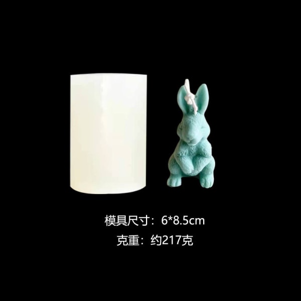 Silikoneform 3D 3D Sød Månekanin Silikoneform Ins Style Hjemmepynt Aromaterapi Stearinlys Bagning Kageform Sitting rabbit