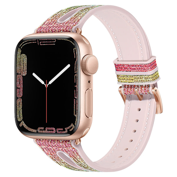 Klockarmband för Apple Watch iWatch 38/40/41/42mm guld röd