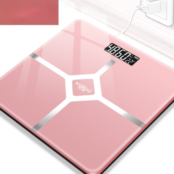 Kehon painovaaka Kylpyhuone pyöreä kulmataso Digitaalinen elektroninen Kotiterveyslataus pieni tyttö Cross pink
