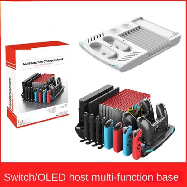 För Switchopled Host Charging Base Game Disc Storage NS JoyCon/ Pro Handle Fast Charger Black