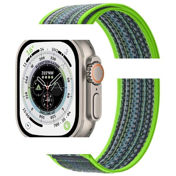 Kellon ranneke Apple Watch iWatch 38/40/41/42mm kirkkaanvihreä sinisellä titaaniliittimellä