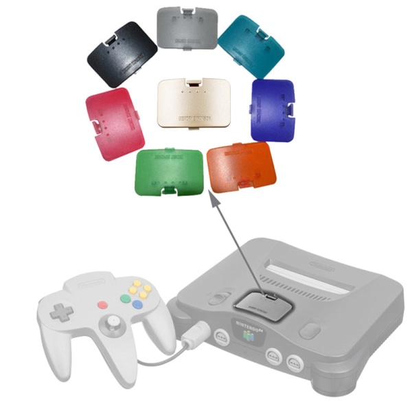 For Nintendo N64 Extended Card Cover Memory Card Expansion Pack Card Slot Cover Bin Door Cover Transparent Purple