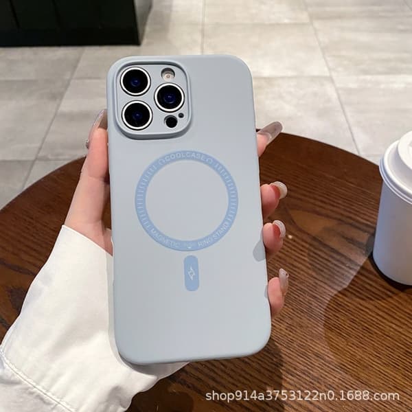 Etui til iPhone 17 Blågrå Magnetisk Silikon Ensfarget