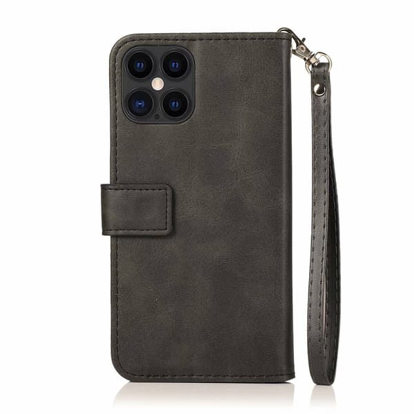 Etui til Samsung NOTE20 sort lynlås læder med multifunktionskortslot