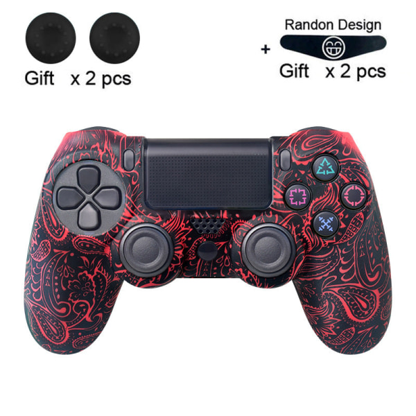 PS4 Handle Sleeve PS4 Slim Handle Naamiointi Cover PS4 Handle Graffiti Silikoni Suoja Blue R